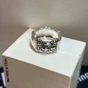 Jai John Hardy Croco Textured Sterling Silver Band Ring size 6.75 -7 not used